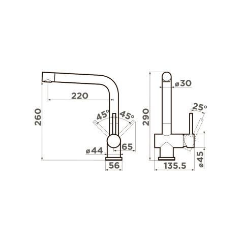 Смеситель для кухни Omoikiri Koriyama нержавеющая сталь