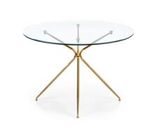 Стол обеденный HALMAR RONDO прозрачный/золотой 110