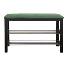 Банкетка Sheffilton SR-0628 артикул Б-2 черный матовый/лиственно-зеленый