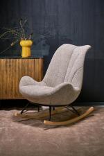 Кресло-качалка HALMAR LUIS темно-бежевый/черный/натуральный