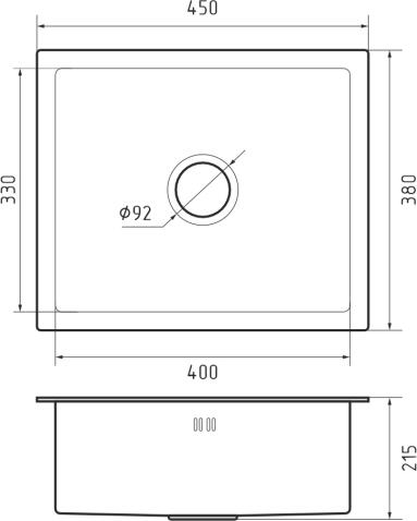Кухонная мойка из нержавеющей стали GRANFEST METAL 4538 PVD графит
