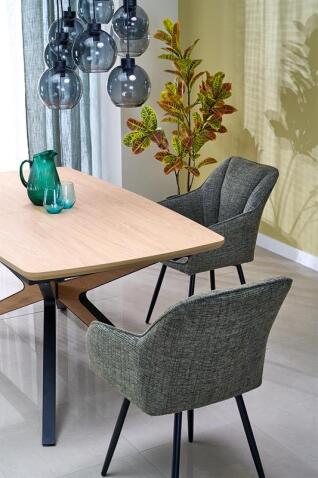 Стол обеденный HALMAR JAMES натуральный/черный/натуральный 160-220/90