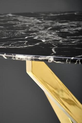 Стол обеденный HALMAR RAYMOND 2 черный мрамор/золотой 100