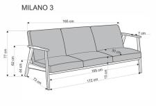 Диван HALMAR MILANO 3S tap. Castel 93 серый/орех