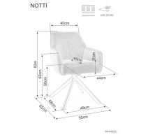 Стул SIGNAL NOTTI Brego 18 серый/черный