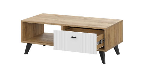 Стол журнальный SV-МЕБЕЛЬ (МС Милан К) Дуб Золотой/Белый Матовый