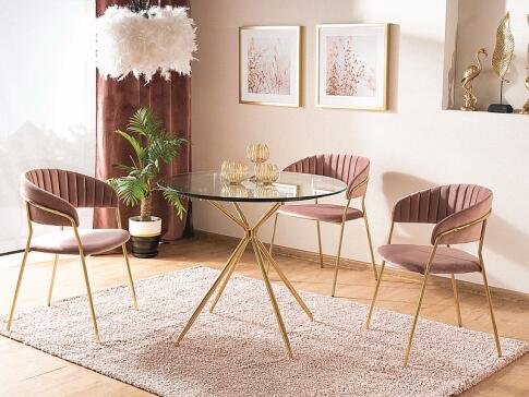 Стол обеденный SIGNAL AZALIA прозрачный/золотой 80