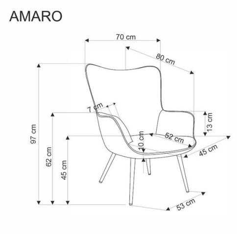 Кресло HALMAR AMARO оливковый