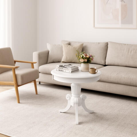 Стол журнальный SIGNAL NEVADA D белый/белый