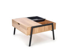 Стол журнальный HALMAR PODIUM натуральный/черный, 85/80/43-64