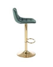 Стул барный HALMAR H120 темно-зеленый/золотой