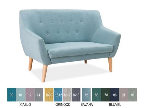 Диван SIGNAL NORDIC 2 Velvet Bluvel 86 темно-синий/бук