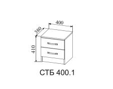 Тумба прикроватная ДСВ (МС Софи) СТБ 400.1 Сонома/Белый