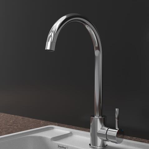 Смеситель для кухни GRANFEST QUARZ Z-5410 нержавейка