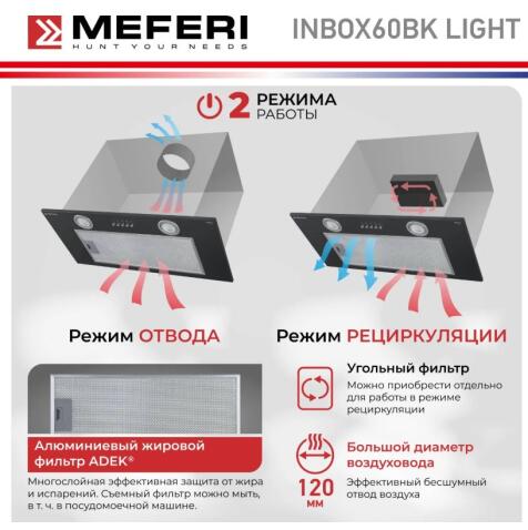 Вытяжка кухонная MEFERI INBOX60BK LIGHT