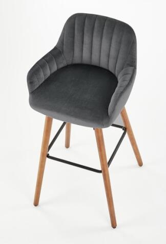 Стул барный HALMAR H93 темно-серый/орех