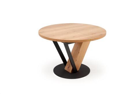 Стол обеденный HALMAR FANIS OKRAGLY натуральный/черный 120-160/120