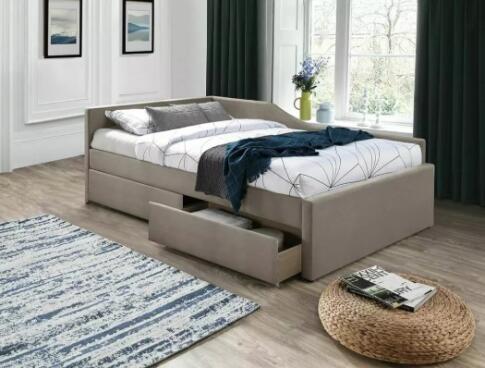 Кровать SIGNAL ELIOT Velvet tap. 228 бежевый, 120/200