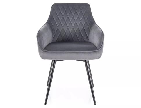 Стул SIGNAL MARLO Velvet Bluvel 14 серый/черный, поворотный