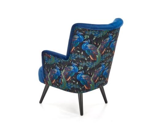 Кресло HALMAR PAGONI Bluvel 86 темно-синий/черный