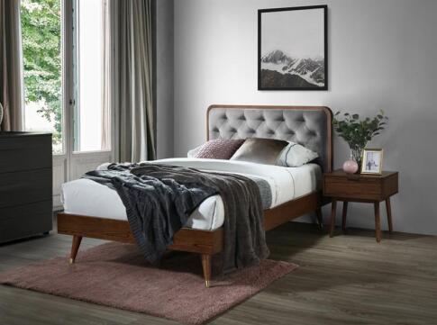 Кровать HALMAR CASSIDY серый/орех, 120/200