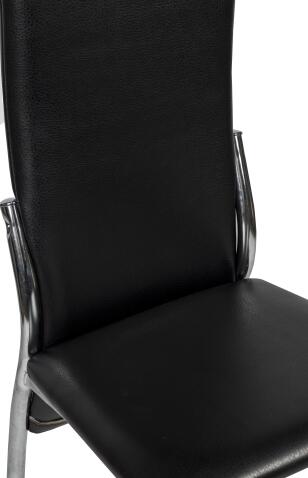 Стул ВВР Оскар черный/хром, экокожа