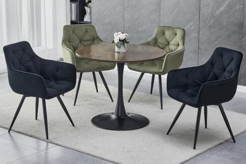 Стол обеденный SIGNAL AMADEO II орех/черный мат 90