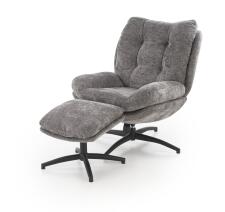 Комплект HALMAR PESTO (кресло+подставка для ног) серый