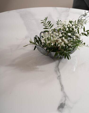 Стол обеденный SIGNAL ESPERO белый мрамор/белый 90