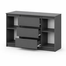 Комод NN Мебель (МС Денвер К) Серия 2 Графит серый, 3 ящ., 2 ств.
