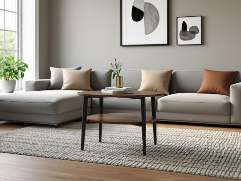 Стол журнальный SIGNAL ELLA B коричневый/черный