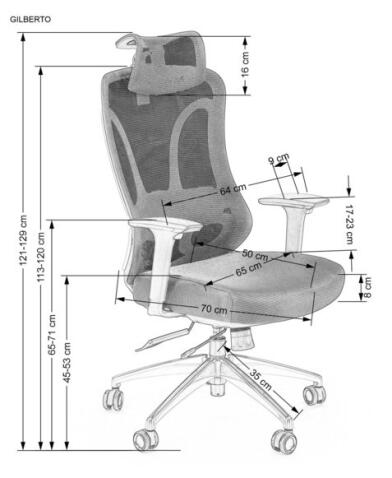 Кресло компьютерное HALMAR GILBERTO черный