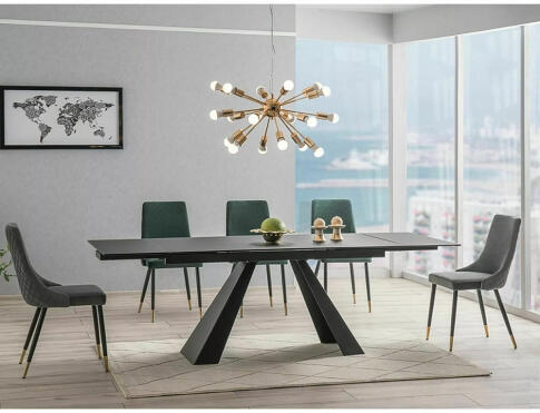 Стол обеденный SIGNAL SALVADORE черный мат/черный мат 160-240/90