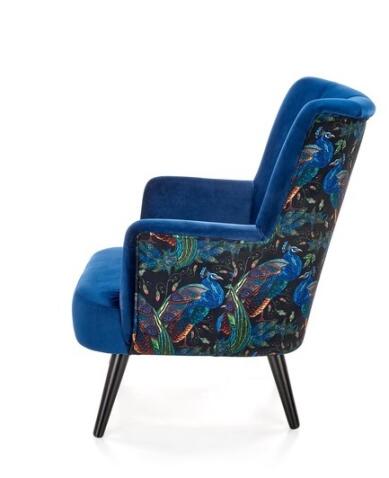 Кресло HALMAR PAGONI Bluvel 86 темно-синий/черный