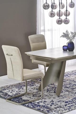 Стол обеденный HALMAR SALIX травертин/кашемир 180-260/90