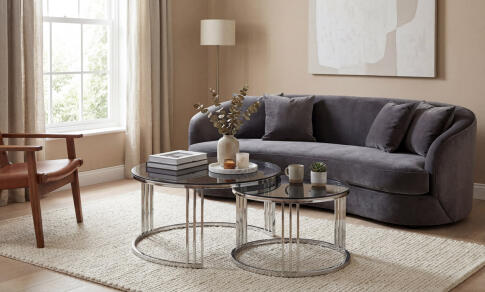 Комплект SIGNAL VIENNA (2 стола журнальных) дымчатый/серебряный