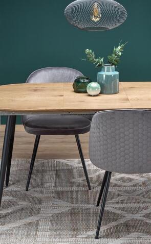 Стол обеденный HALMAR COLORADO дуб золотой/черный 120-160/80