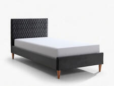 Кровать SIGNAL AZURRO Velvet Bluvel 14 серый/дуб 90/200