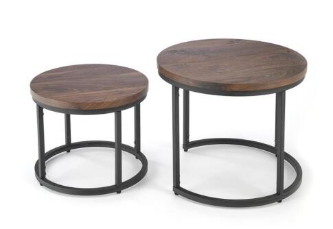 Комплект HALMAR OREO (2 стола журнальных) ореховый/черный
