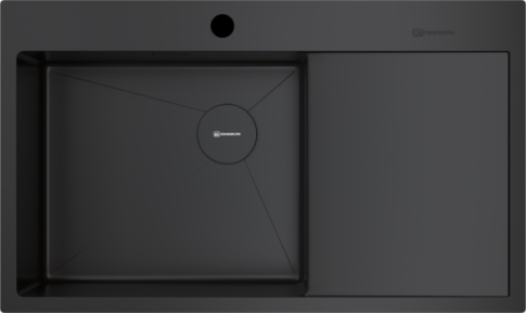Кухонная мойка из нержавейки Omoikiri Akisame 86-GB-L Side графит