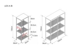 Стеллаж SIGNAL LEX B дуб/черный 136/50