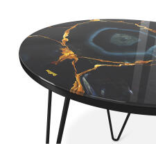 Стол журнальный Sheffilton SHT-CT27 титановый кварц/черный муар