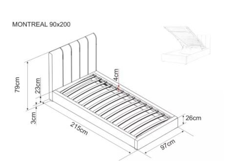 Кровать SIGNAL MONTREAL Velvet Bluvel 28 бежевый, 90/200