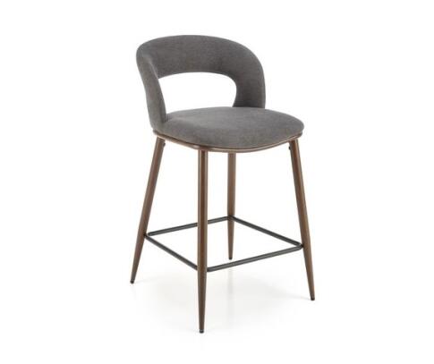 Стул барный HALMAR H114 серый/ореховый