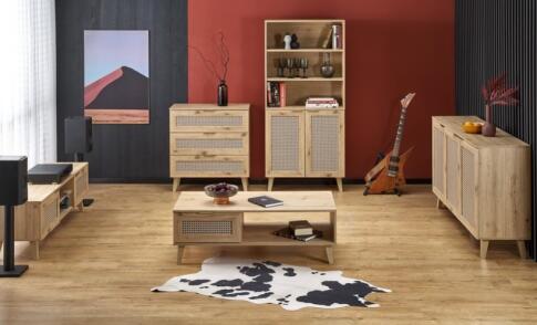 Комод HALMAR BORNEO KM-2 дуб артизан/черный