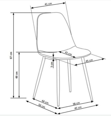 Стул HALMAR K417 серый/черный