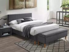 Кровать SIGNAL AZURRO Velvet Bluvel 14 серый/дуб 140/200