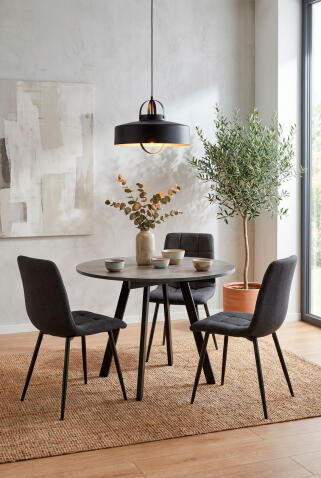 Стол ВВР Элип Камень темный/черный профиль, ЛДСП