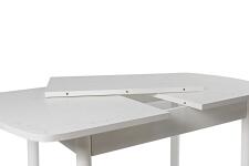 Стол ВВР Раздвижной пластиковый Мрамор марквина белый/Прямое белый, 110-150/70