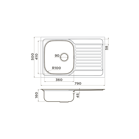 Кухонная мойка из нержавейки Omoikiri Kashiogawa 79-IN нержавеющая сталь